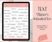 Load image into Gallery viewer, CLEANING Digital Stickers, GoodNotes Stickers, Pre cropped PNG, Chore Sticker Pack, Notability, Spring, Functional iPad Planning Journal
