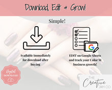 Load image into Gallery viewer, COLOR STREET Business Tracker, Income Expense, Product, Inventory, Nails, Spreadsheet Planner, Colorstreet Mani Stylist | Google Sheets
