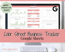 Load image into Gallery viewer, COLOR STREET Business Tracker, Income Expense, Product, Inventory, Nails, Spreadsheet Planner, Colorstreet Mani Stylist | Google Sheets
