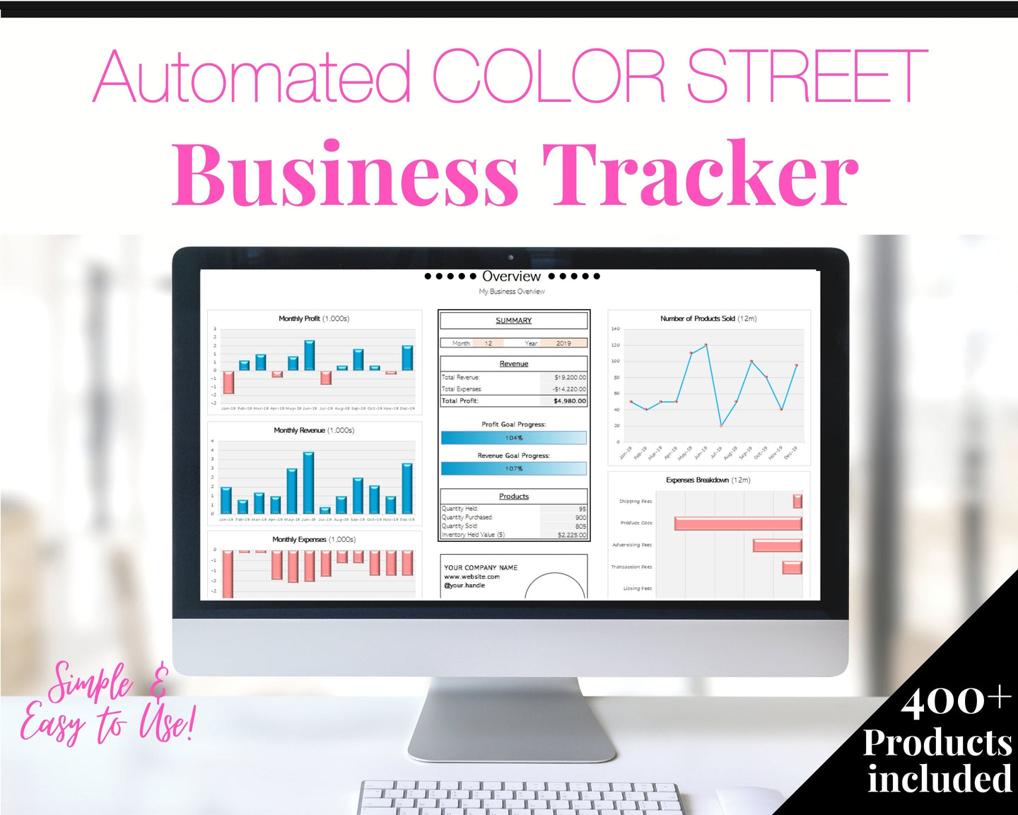 COLOR STREET Business Tracker. Editable Spreadsheet for your Business, Profit Loss, Income Expense, Product, Inventory, Nails, Stylist, Mani | Microsoft Excel