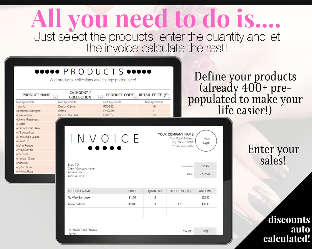 COLOR STREET Invoice Template | Color Street Order Form | Excel