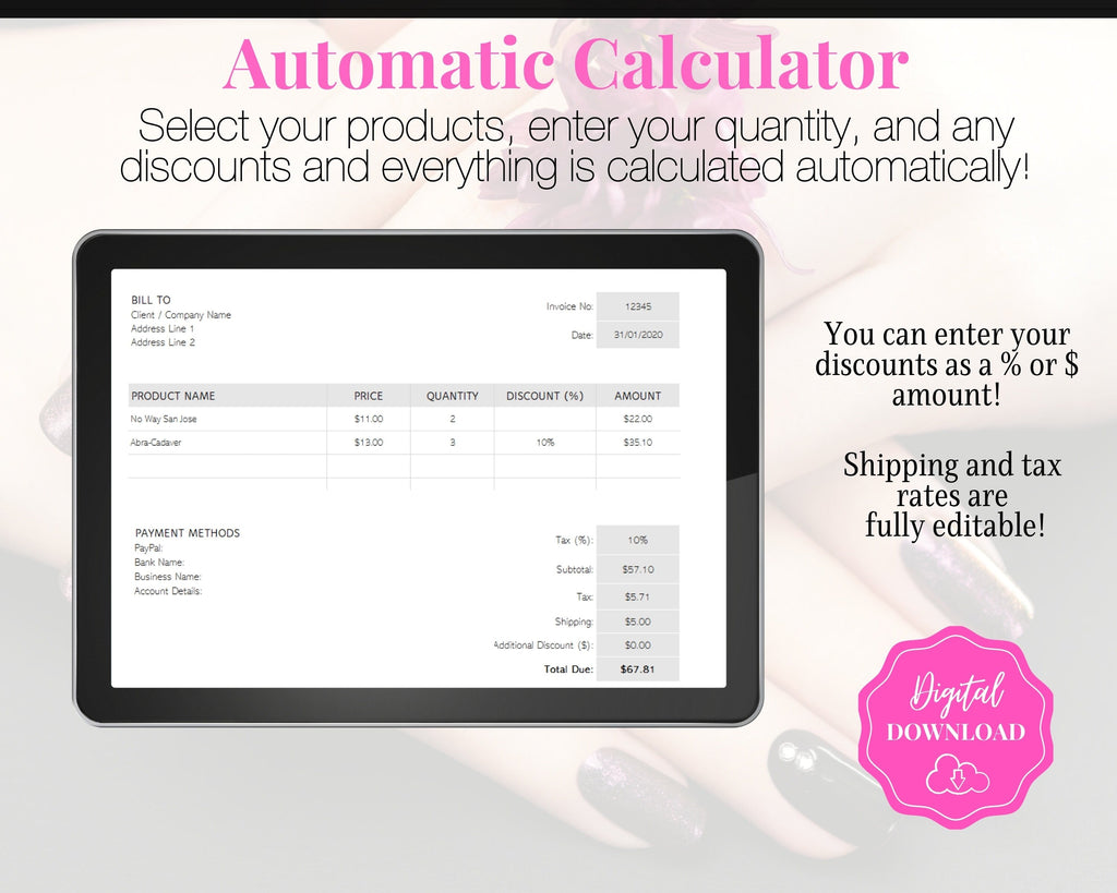 COLOR STREET Invoice Template | Color Street Order Form | Excel