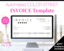 Load image into Gallery viewer, COLOR STREET Invoice Template. EDITABLE Custom Receipt Template, Printable Customer Sales Order Invoice, Receipt Business Spreadsheet | Microsoft Excel
