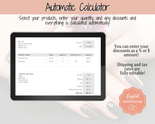 Load image into Gallery viewer, COLOR STREET Invoice Template. EDITABLE Custom Receipt Template, Printable Customer Sales Order Invoice, Receipt Spreadsheet | Google Sheets
