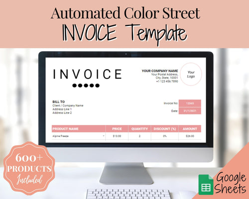 COLOR STREET Invoice Template. EDITABLE Custom Receipt Template, Printable Customer Sales Order Invoice, Receipt Spreadsheet | Google Sheets