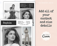 Load image into Gallery viewer, COMP CARD Template BUNDLE. Modeling Photocards! Zed Card for Models. Z Card. Fashion Resume Photo Card. Modeling Compcard Editable in Canva | Bundle
