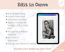Load image into Gallery viewer, COMP CARD Template BUNDLE. Modeling Photocards! Zed Card for Models. Z Card. Fashion Resume Photo Card. Modeling Compcard Editable in Canva | Bundle
