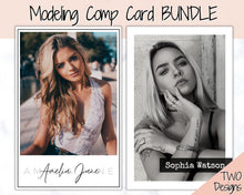 Load image into Gallery viewer, COMP CARD Template BUNDLE. Modeling Photocards! Zed Card for Models. Z Card. Fashion Resume Photo Card. Modeling Compcard Editable in Canva | Bundle
