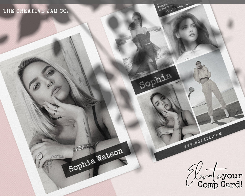 Comp Card Modeling Template | Editable photocard template for Models