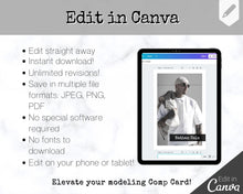 Load image into Gallery viewer, COMP CARD Template. Modeling Photocard! Zed Card for Models. Z Card. Fashion Resume Photo Card. Modeling Compcard Editable Canva Template | Style 2

