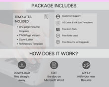 Load image into Gallery viewer, CV TEMPLATE Resume Word. Professional Resume Template. Minimalist Executive. CV template free. Resume Template Bundle. Curriculum Vitae | Style 25
