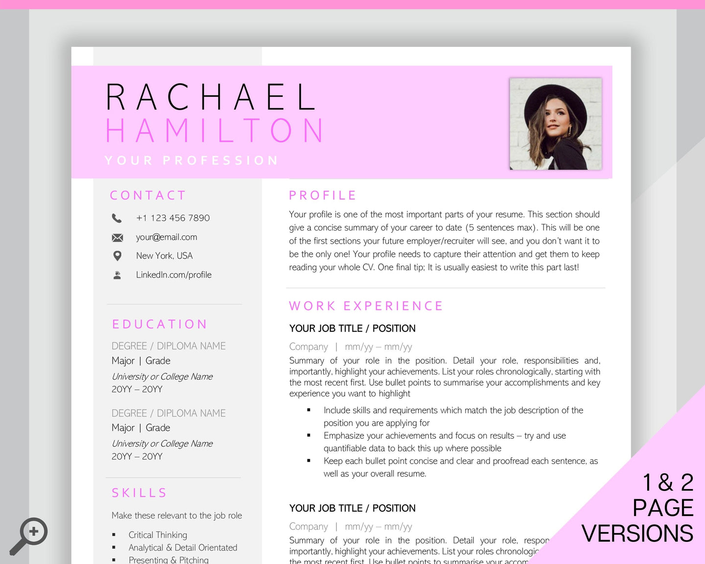 CV TEMPLATE Resume Word. Professional Resume Template. Minimalist Executive. CV template free. Resume Template Bundle. Curriculum Vitae | Style 25