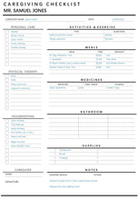Load image into Gallery viewer, Caregiving Elderly Care Checklist. EDITABLE Printable is ideal for Caregivers. Daily cleaning, Daily Tasks, Housekeeping, Care log Template
