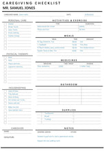 Load image into Gallery viewer, Caregiving Elderly Care Checklist. EDITABLE Printable is ideal for Caregivers. Daily cleaning, Daily Tasks, Housekeeping, Care log Template
