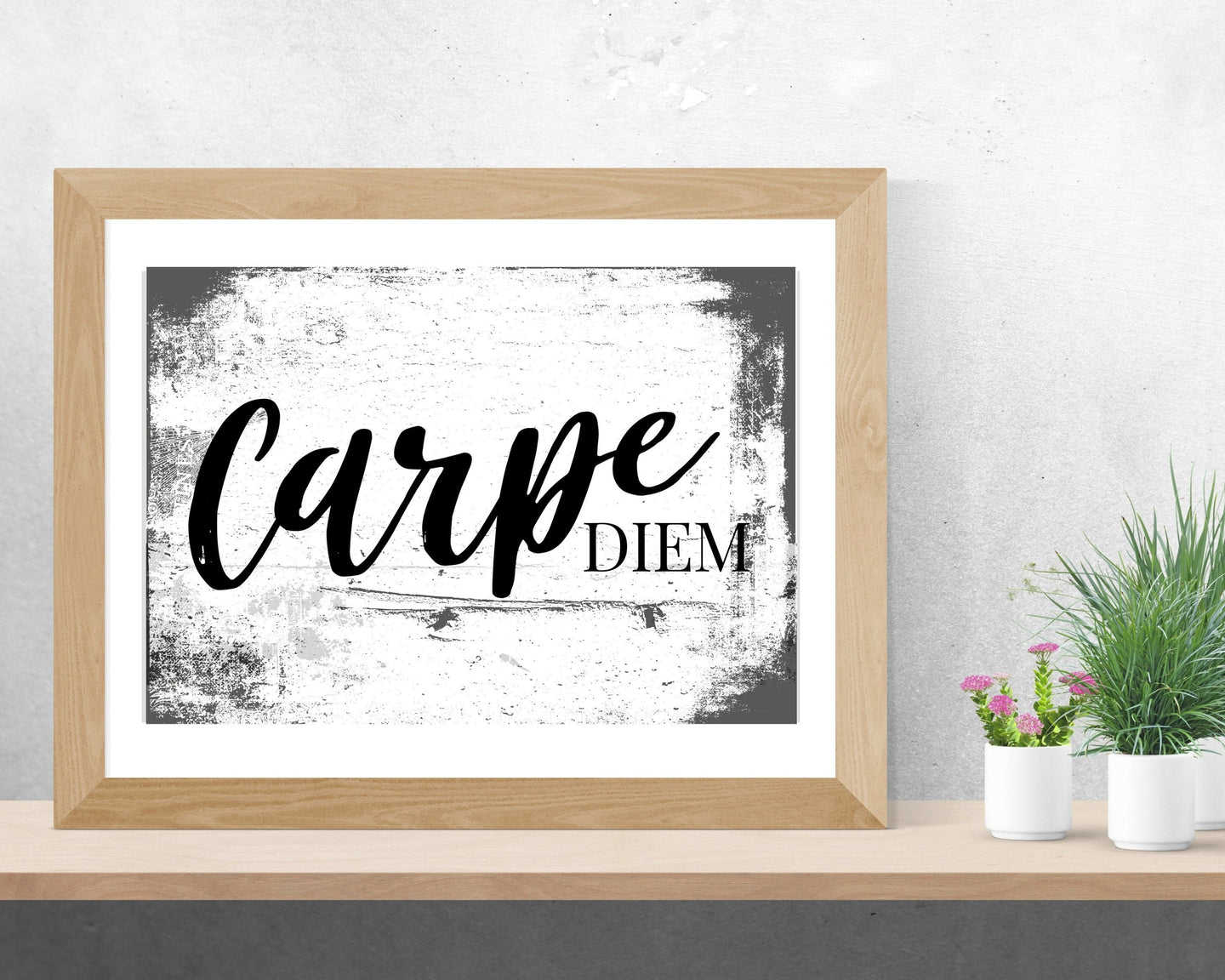 Carpe Diem Wall Art, Carpe Diem Print, Carpe Diem, Carpe Diem Poster, Seize the day Sign, Cape Diem, Printable Quote | Distressed Grunge Art