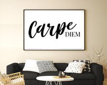 Load image into Gallery viewer, Carpe Diem Wall Art, Carpe Diem Print, Carpe Diem, Carpe Diem Poster, Seize the day Sign, Cape Diem, Printable Quote | Minimal White Artwork
