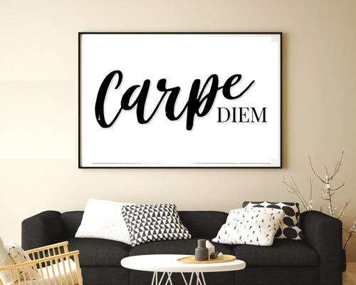 Carpe Diem Wall Art, Carpe Diem Print, Carpe Diem, Carpe Diem Poster, Seize the day Sign, Cape Diem, Printable Quote | Minimal White Artwork