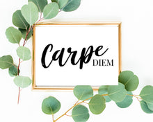Load image into Gallery viewer, Carpe Diem Wall Art, Carpe Diem Print, Carpe Diem, Carpe Diem Poster, Seize the day Sign, Cape Diem, Printable Quote | Watercolor Pink Artwork
