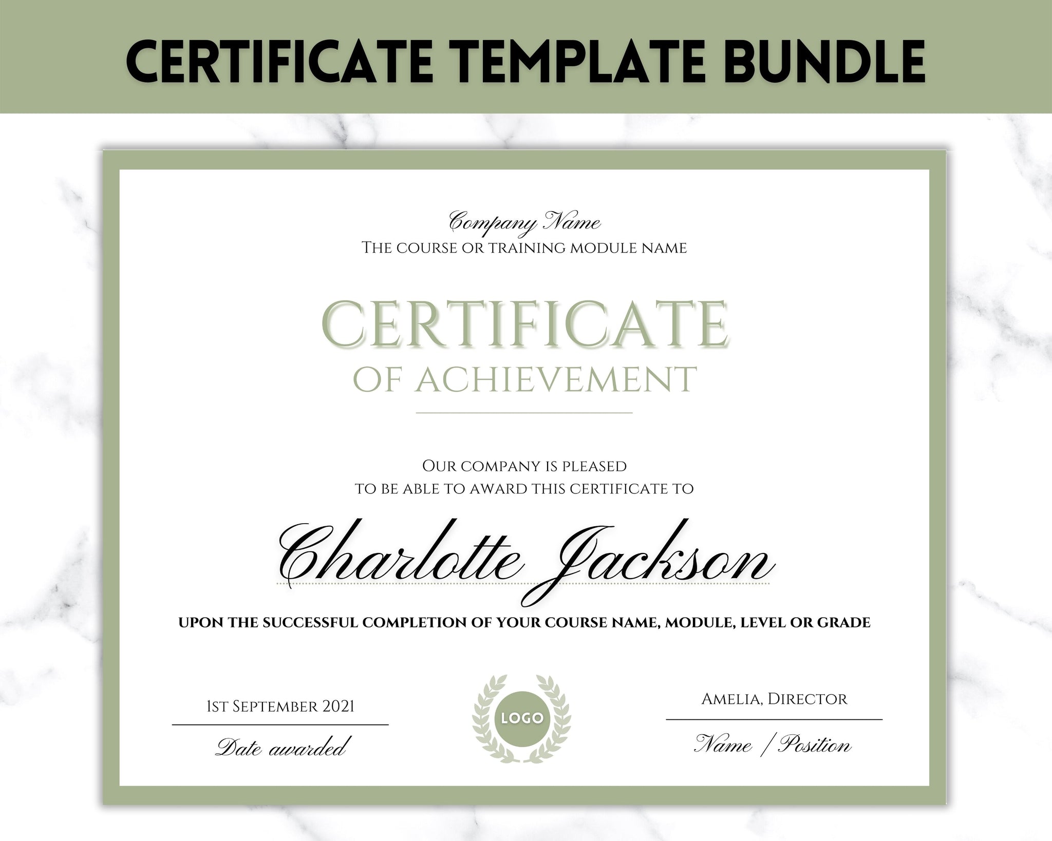Editable Award Certificate Template