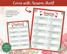 Load image into Gallery viewer, Christmas Family Feud Game! Holiday Family Quiz Game, Printable Xmas Party Game, Virtual Fun Activity, Kids Adults, Office, Fortunes, Trivia
