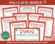 Load image into Gallery viewer, Christmas Family Feud Game! Holiday Family Quiz Game, Printable Xmas Party Game, Virtual Fun Activity, Kids Adults, Office, Fortunes, Trivia
