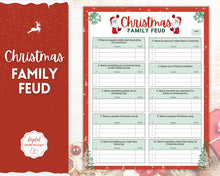 Load image into Gallery viewer, Christmas Family Feud Game! Holiday Family Quiz Game, Printable Xmas Party Game, Virtual Fun Activity, Kids Adults, Office, Fortunes, Trivia
