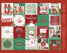 Load image into Gallery viewer, Christmas Instagram Templates. Happy Holiday Canva Template Pack. Festive Instagram Square Posts &amp; Stories. Seasonal Story Social Media
