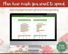 Load image into Gallery viewer, Christmas Planner Budget Spreadsheet, Holiday Gift List, Gift Tracker, Expenses, Google Sheets, Xmas, Finances, Dashboard, Countdown

