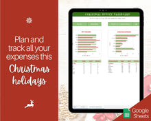 Load image into Gallery viewer, Christmas Planner Budget Spreadsheet, Holiday Gift List, Gift Tracker, Expenses, Google Sheets, Xmas, Finances, Dashboard, Countdown
