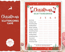 Load image into Gallery viewer, Christmas SCATTERGORIES Game! Holiday Game Printables, Xmas Party Game, Fun Family Activity Set, Virtual, Kids Adults, Office Party, Quiz
