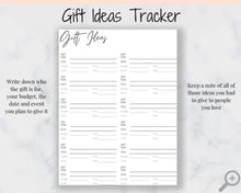 Load image into Gallery viewer, Christmas Wishlist Printable Tracker Template Insert. Christmas, birthday, holiday, shopping wish list. Gifts for me. Make a wish. Giftlist
