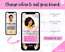 Load image into Gallery viewer, Color Street Digital Business Card Template. DIY add logo &amp; photo! ColorStreet Stylist, Color St Tracker, Mani Nails, Editable Canva Design
