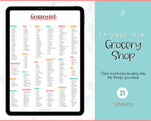 Load image into Gallery viewer, Colorful Grocery List, Master Grocery List Printable, Weekly Shopping List, Meal Planner Checklist, Grocery PDF, Kitchen Organization Template | Colorful Sky
