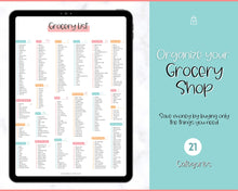 Load image into Gallery viewer, Colorful Grocery List, Master Grocery List Printable, Weekly Shopping List, Meal Planner Checklist, Grocery PDF, Kitchen Organization Template | Colorful Sky
