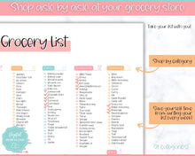 Load image into Gallery viewer, Colorful Grocery List, Master Grocery List Printable, Weekly Shopping List, Meal Planner Checklist, Grocery PDF, Kitchen Organization Template | Colorful Sky
