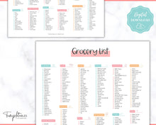 Load image into Gallery viewer, Colorful Grocery List, Master Grocery List Printable, Weekly Shopping List, Meal Planner Checklist, Grocery PDF, Kitchen Organization Template | Colorful Sky
