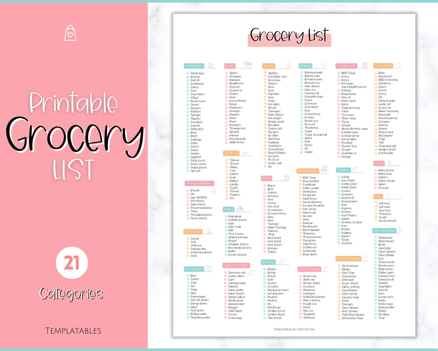 Grocery List Printable - Weekly Shopping List Master | Colorful Sky grocery-list-printable-weekly-shopping-list-master-colorful-sky