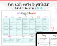 Load image into Gallery viewer, Colorful Weekly &amp; Monthly Planners, EDITABLE Weekly Planner Printable, To Do List, Teacher, Student, Business Template, Schedule, Checklist
