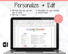 Load image into Gallery viewer, Colorful Weekly &amp; Monthly Planners, EDITABLE Weekly Planner Printable, To Do List, Teacher, Student, Business Template, Schedule, Checklist
