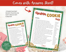 Load image into Gallery viewer, Cookie Game Christmas Printable! Guess the Cookie Christmas Game, Xmas Party, Holiday Fun Family Activity Set, Virtual, Kids Adults, Office
