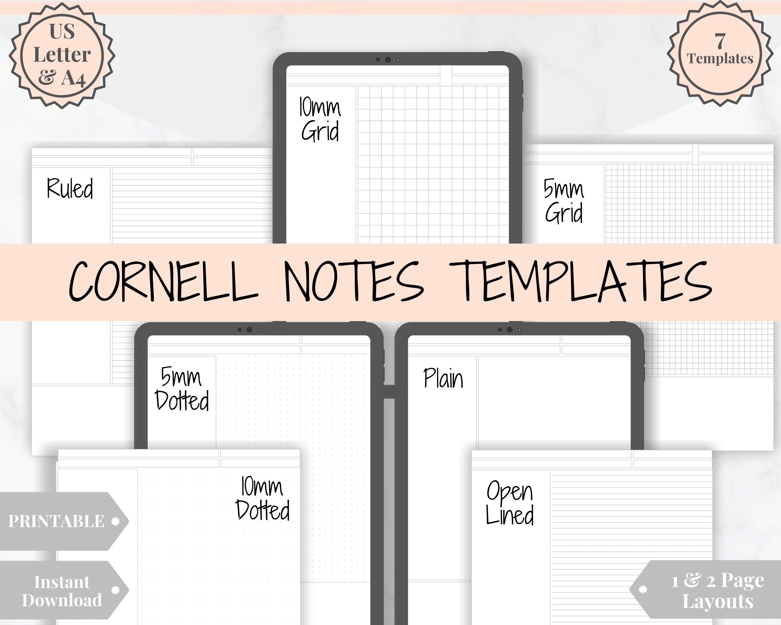 Cornell Notes Method Study & Academic Planner Printable for Students