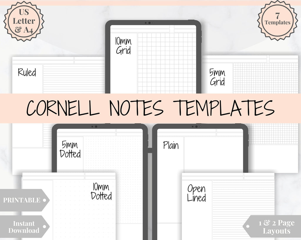 cornell notes template pdf a4