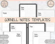 Cornell Notes Method Study & Academic Planner. College Planner Template Printable | Notability | Digital Paper Pack | Productivity Notepad