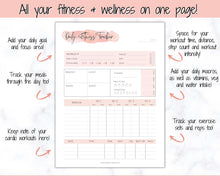 Load image into Gallery viewer, DAILY Fitness Planner, Weight Loss Tracker, Daily Workout Planner Fitness Journal, Wellness, Fitness Tracker, Health Goal, Self Care, Habit | Pink
