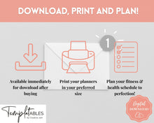Load image into Gallery viewer, DAILY Fitness Planner, Weight Loss Tracker, Daily Workout Planner Fitness Journal, Wellness, Fitness Tracker, Health Goal, Self Care, Habit | Pink
