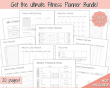 Load image into Gallery viewer, DAILY Fitness Planner, Weight Loss Tracker, Daily Workout Planner Fitness Journal, Wellness, Fitness Tracker, Health Goal, Self Care, Habit | Pink
