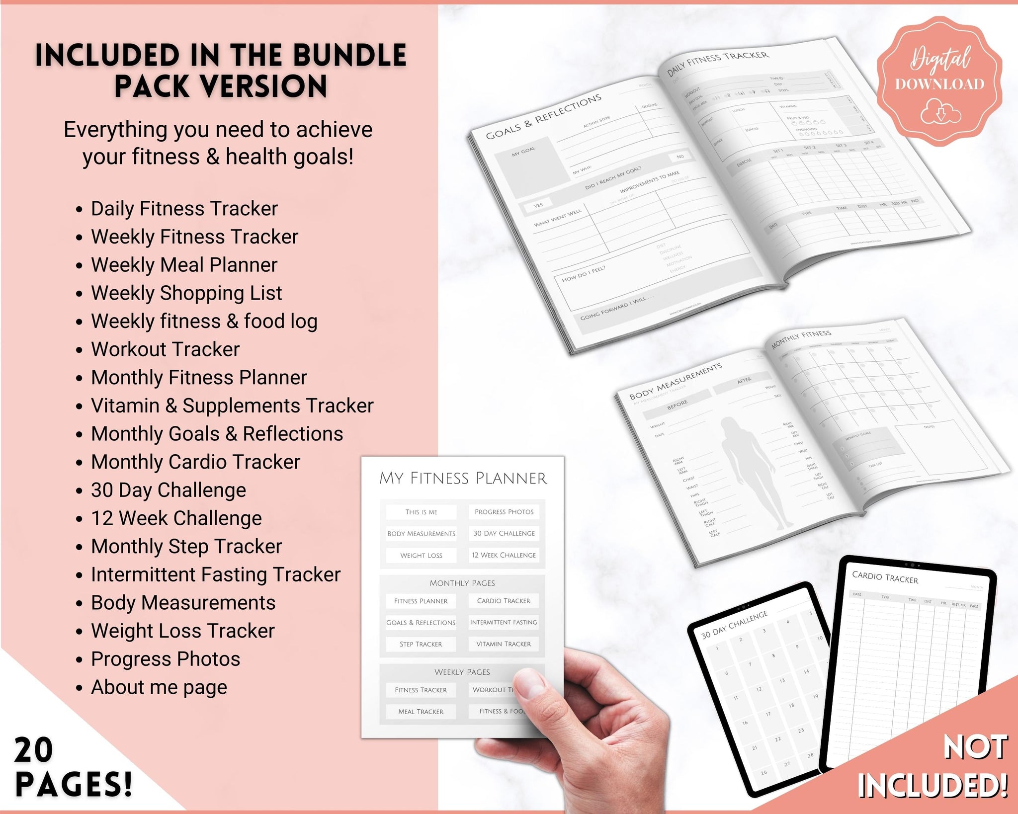 Wellness Planner & Fitness Log - Daily Diet & Health Journal With Weight Loss, Wellness Journal Notebook For Tracking Fitness, Sleep, Nutrition, Meal - View #11