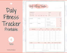 Load image into Gallery viewer, DAILY Fitness Planner, Weight Loss Tracker, Daily Workout Planner Fitness Journal, Wellness, Fitness Tracker, Health Goal, Self Care, Habit | Pink
