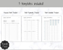 Load image into Gallery viewer, DEBT SNOWBALL TRACKERS, Debt Payoff, Debt Tracker Printable, Dave Ramsey, Debt Payments, Finance Planner, Budget Planner, Debt Free Progress | Mono
