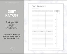 Load image into Gallery viewer, DEBT SNOWBALL TRACKERS, Debt Payoff, Debt Tracker Printable, Dave Ramsey, Debt Payments, Finance Planner, Budget Planner, Debt Free Progress | Mono
